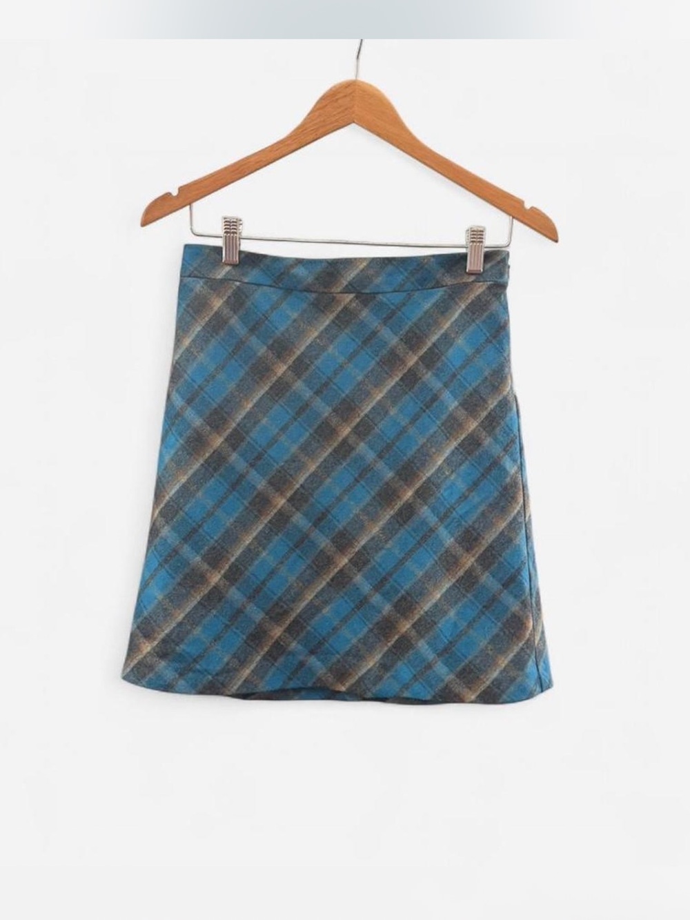 American Eagle Outfitters Plaid A-Line Skirt size 2 Italian wool blend preppy